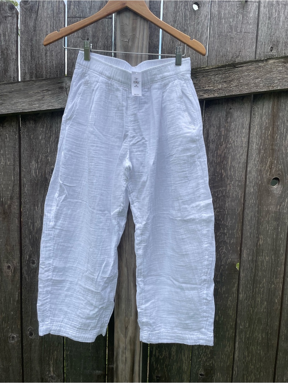 GAP White Casual Drawstring Cotton Pants-NWT